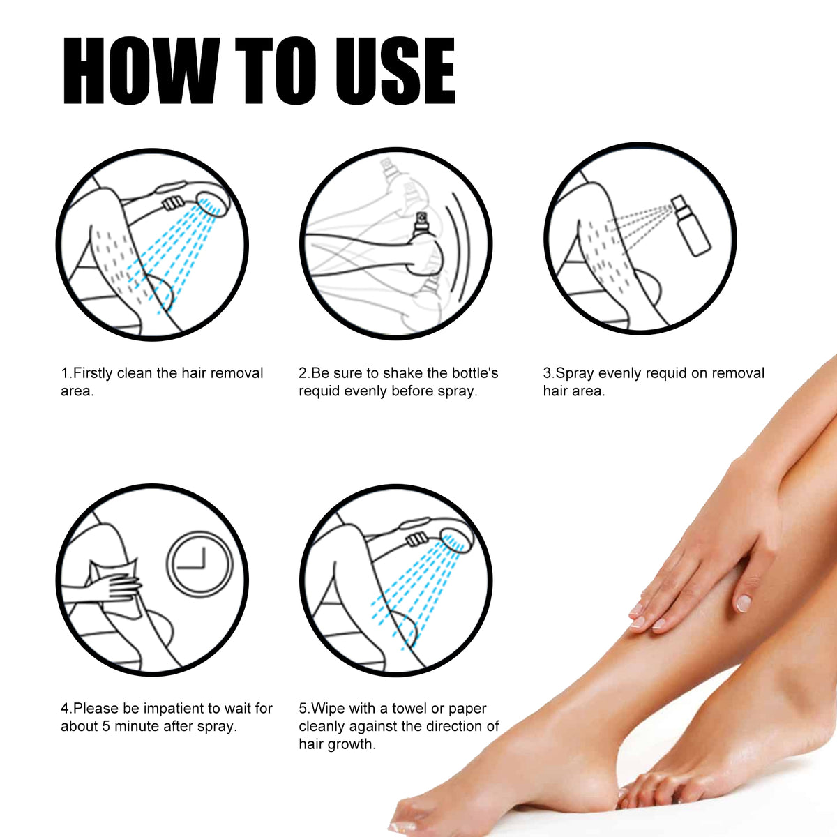 EELHOE Hair Removal Spray (50ml For Men) Is A Gentle Underarm Hair Removal Spray That Is Refreshing, Non-Irritating, Fine And Smooth