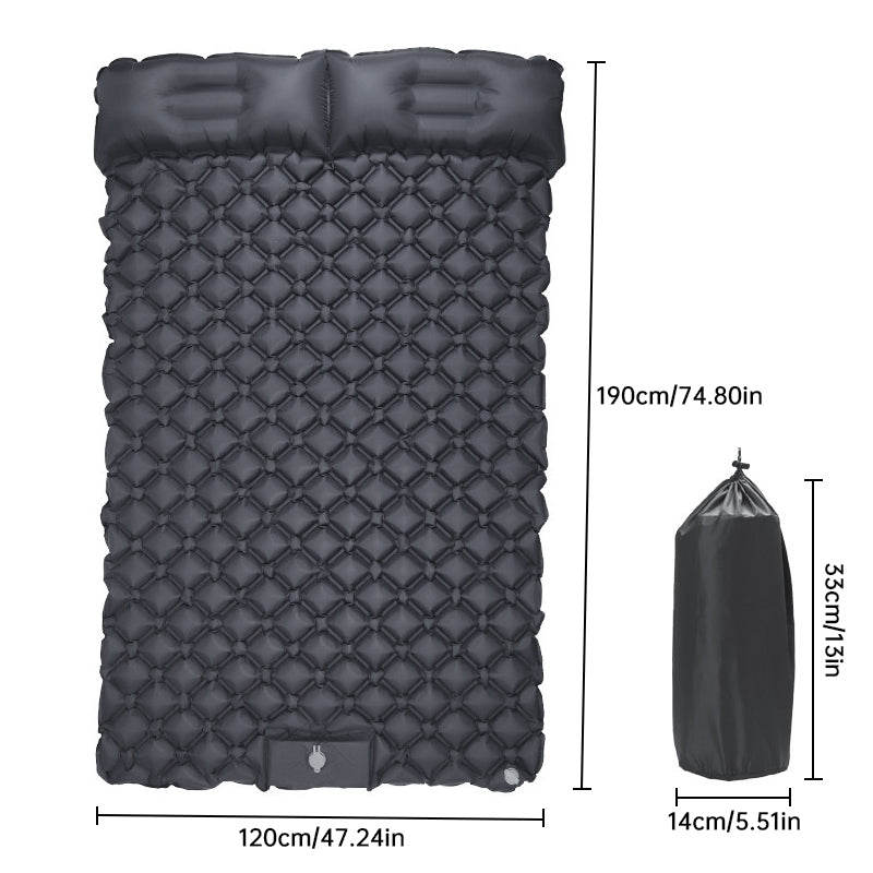 Ultralight Inflatable Camping Sleeping Pad with Pillow.
