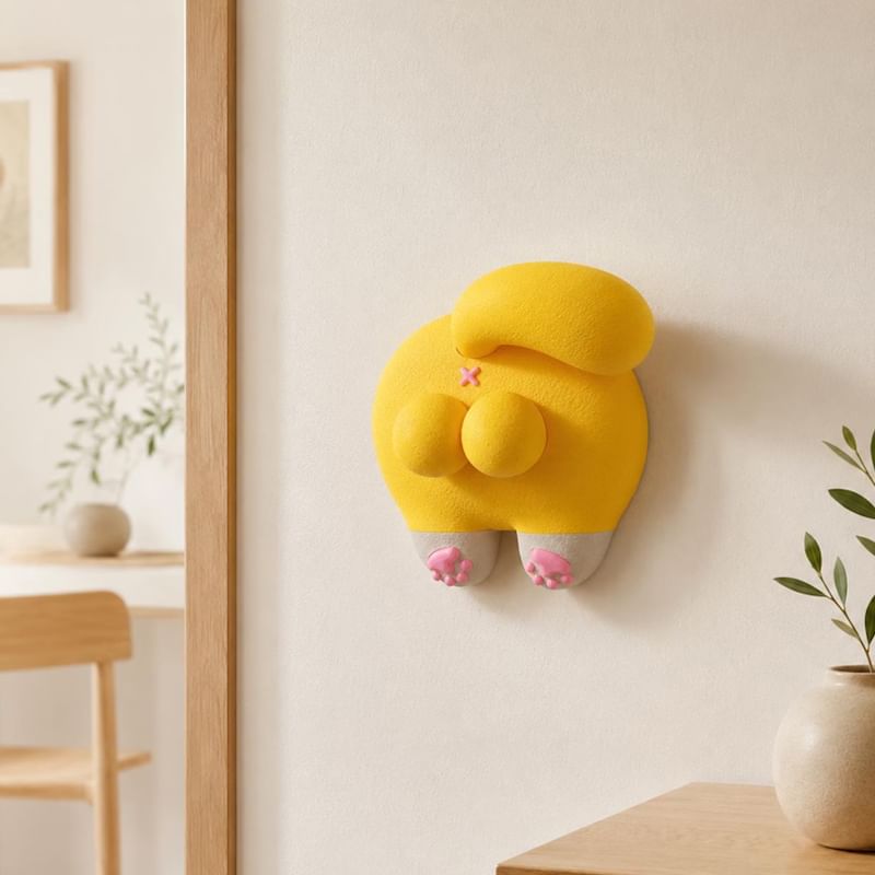 3D Orange Cat Butt Light Switch Cover Sticker.