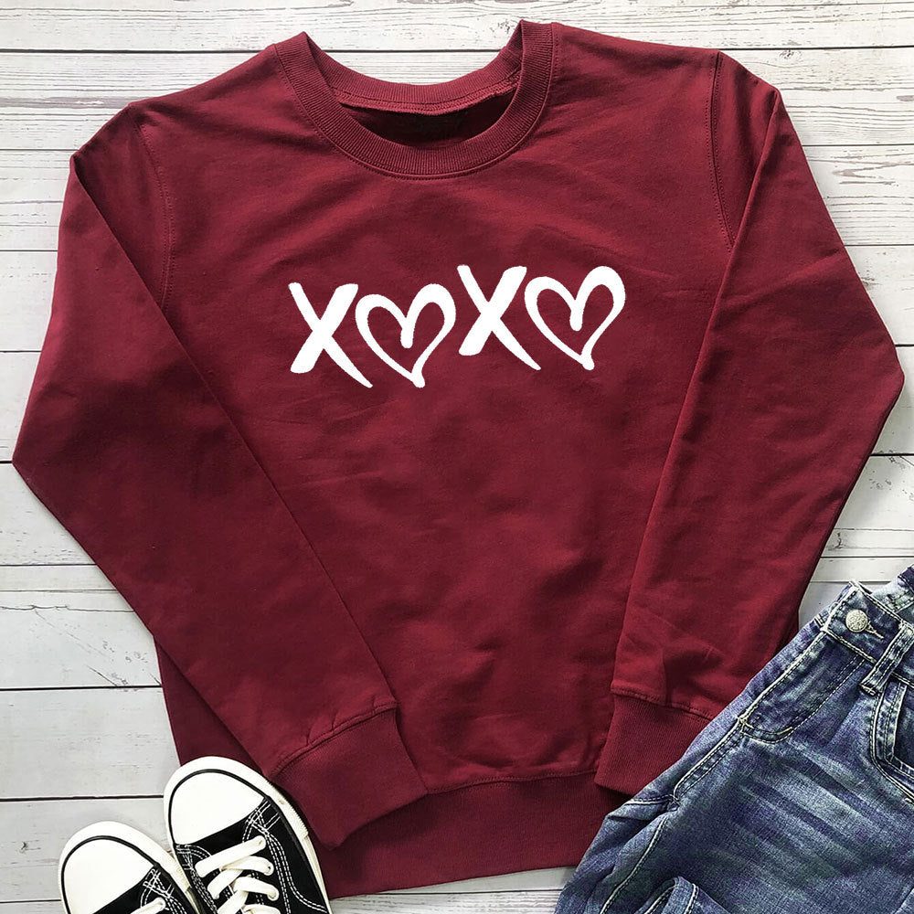 Heart print pattern hoodie