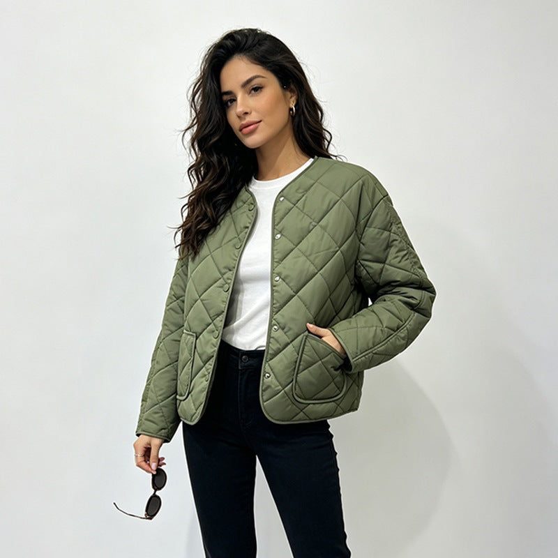 Women's Loose Diamond Quilted Lightweight Padded Jacket