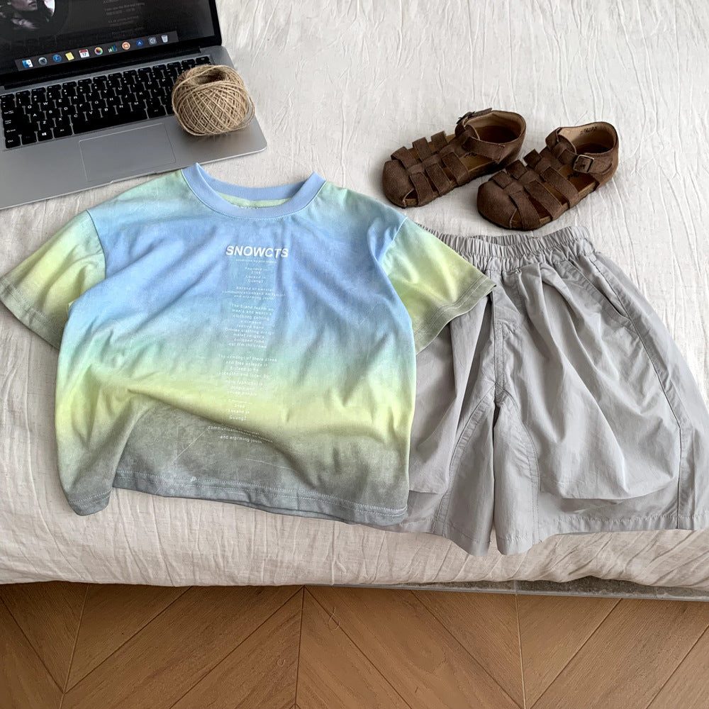 Children's Summer Sports Shorts Outfit Set.