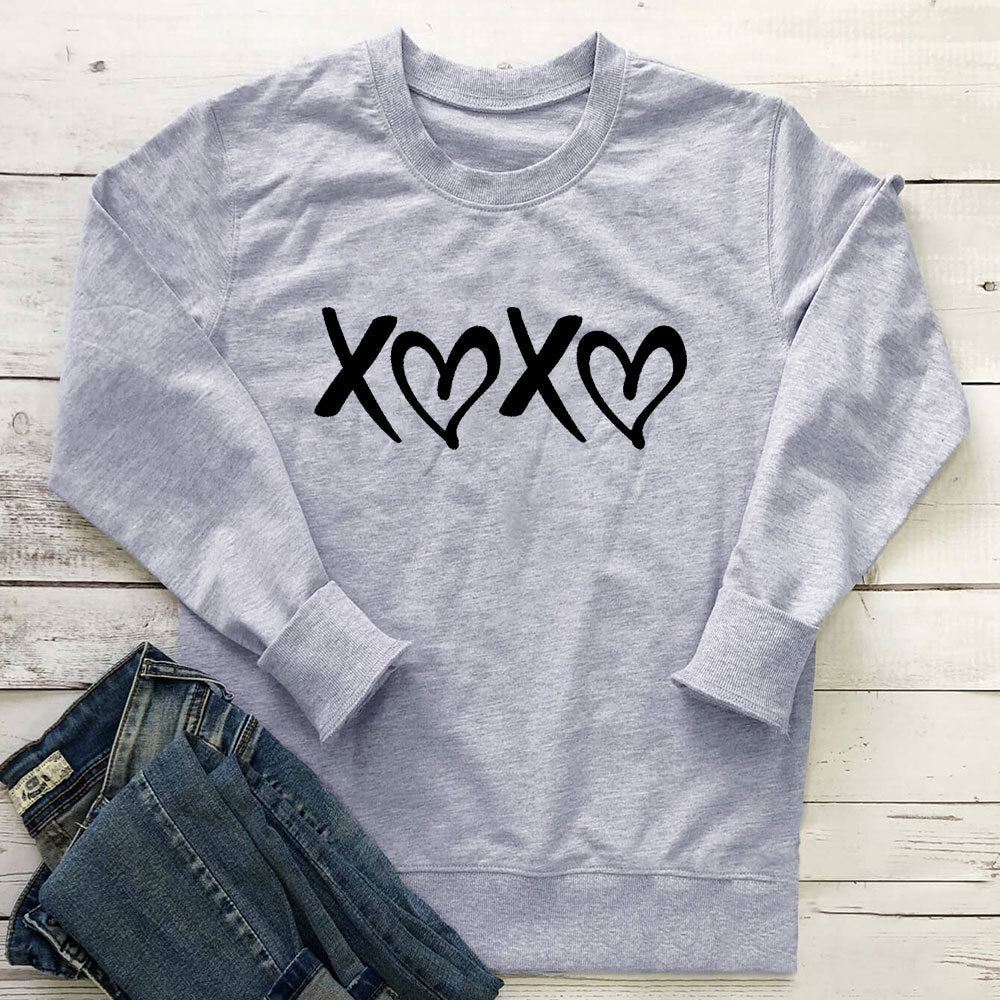 Heart print pattern hoodie
