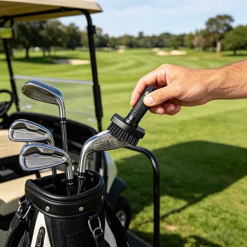 Magnetic Golf Club Brush with Groove Cleaner.