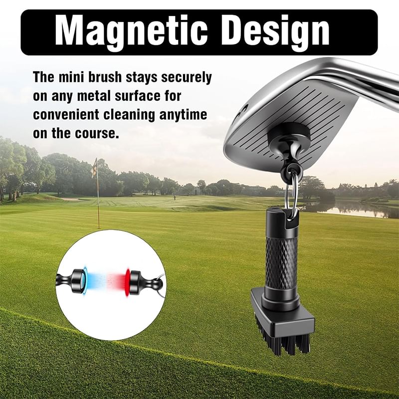 Magnetic Golf Club Brush with Groove Cleaner.