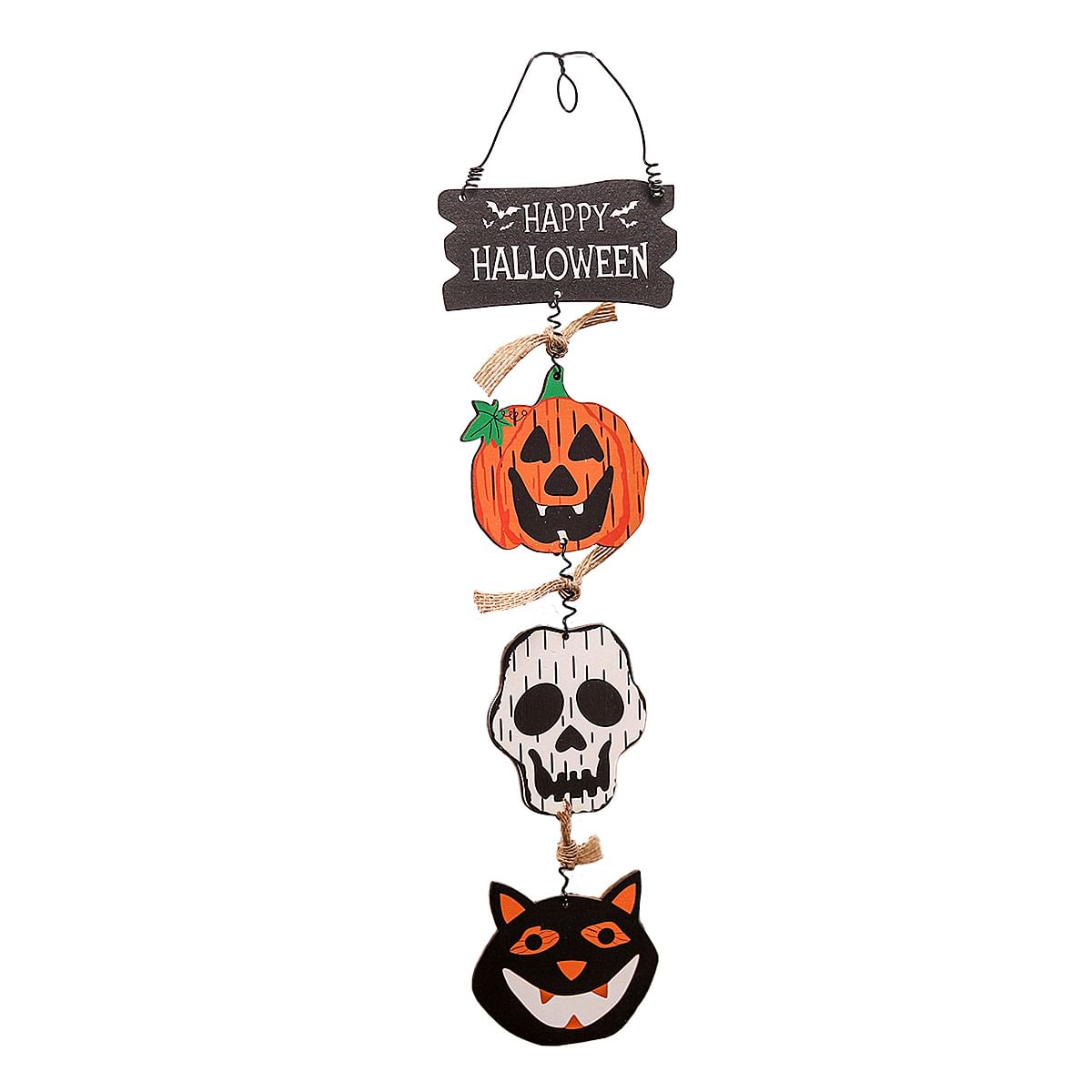 Halloween Pumpkin & Ghost Wooden Door Hanger.