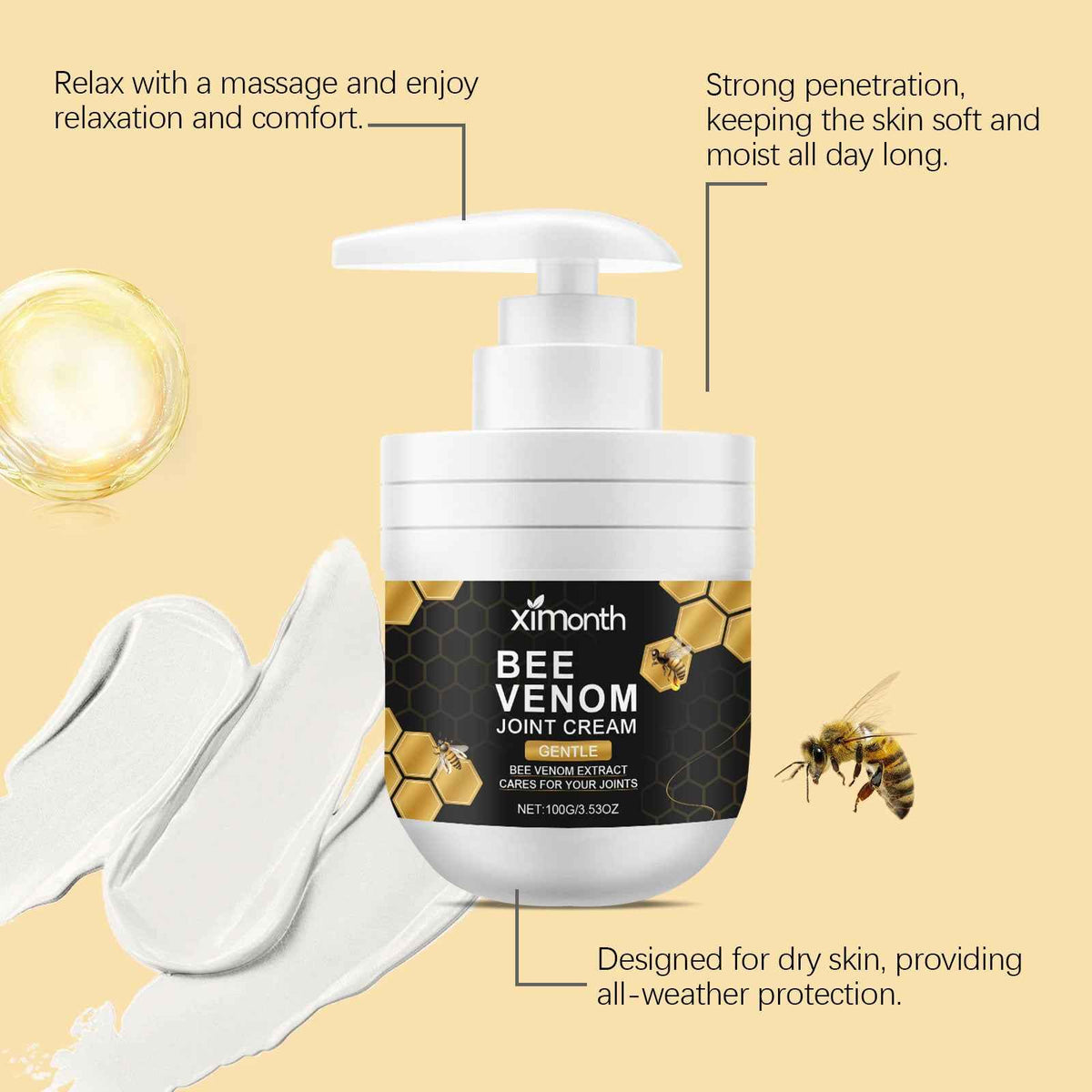 Bee Venom Soothing Joint Massage Cream.