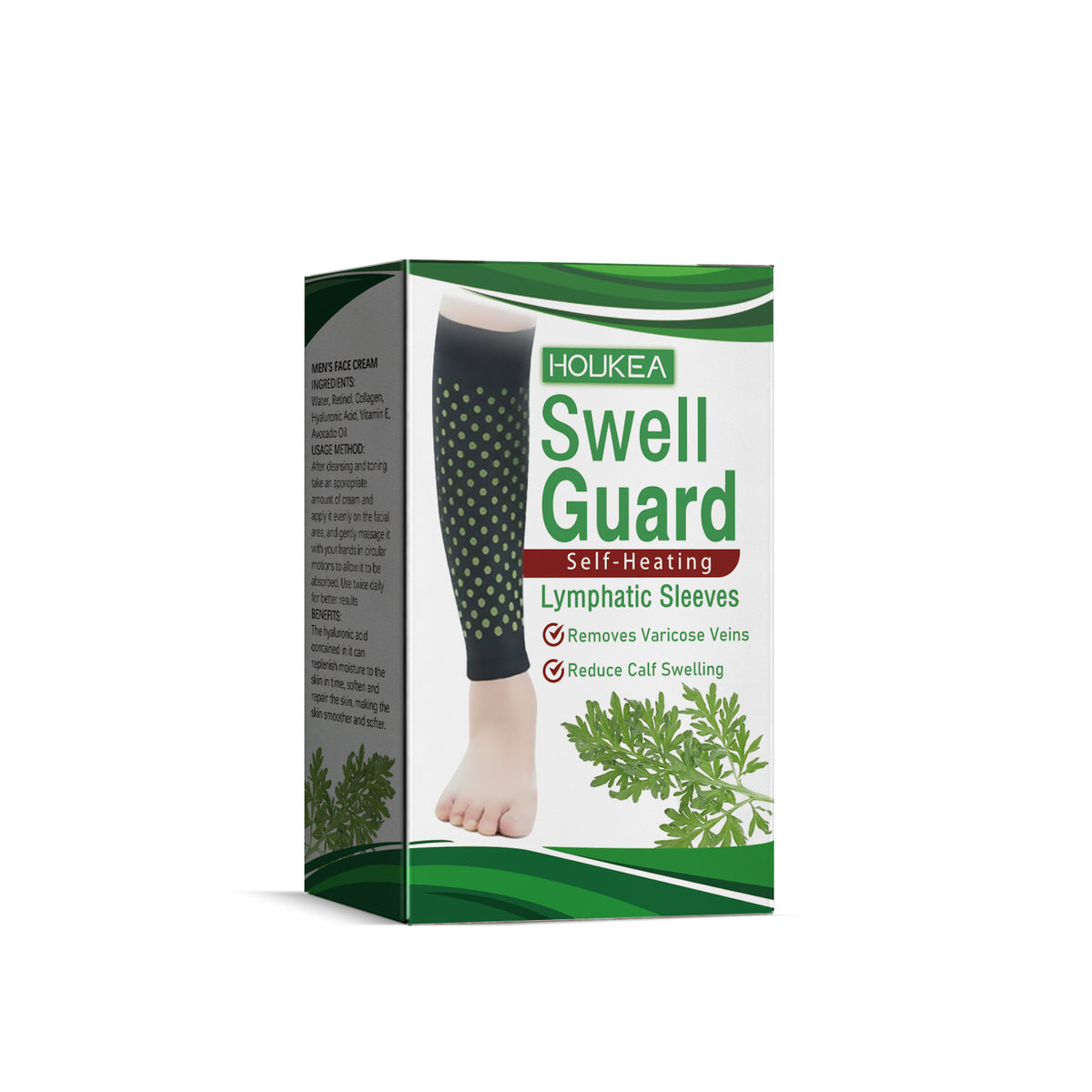 HouKea Swell Guard Self-Heating Lymphatic Calf Sleeves – 1 Pair.