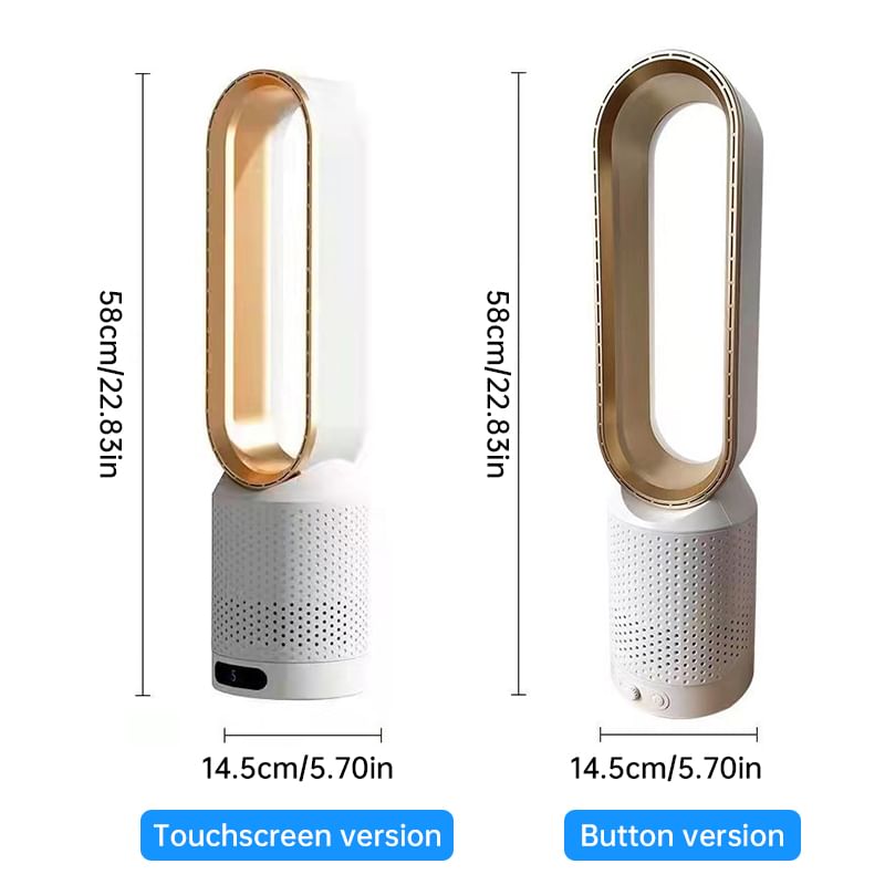 Bladeless Tower Fan with Air Purifier – Ultra-Quiet for Bedroom & Office.