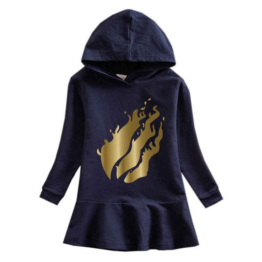 Children's Hooded Sweatshirt Dress.