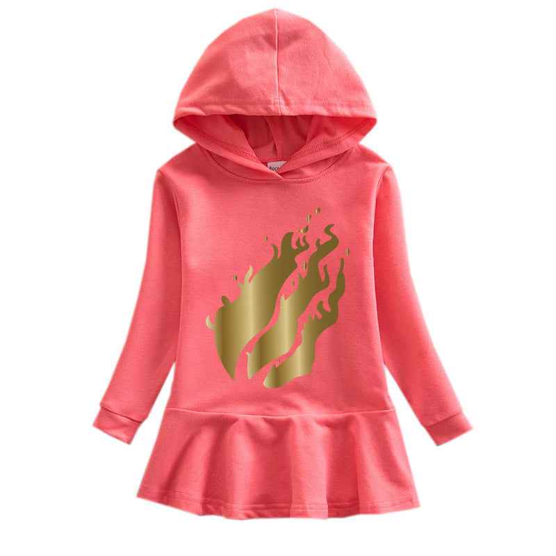 Children's Hooded Sweatshirt Dress.