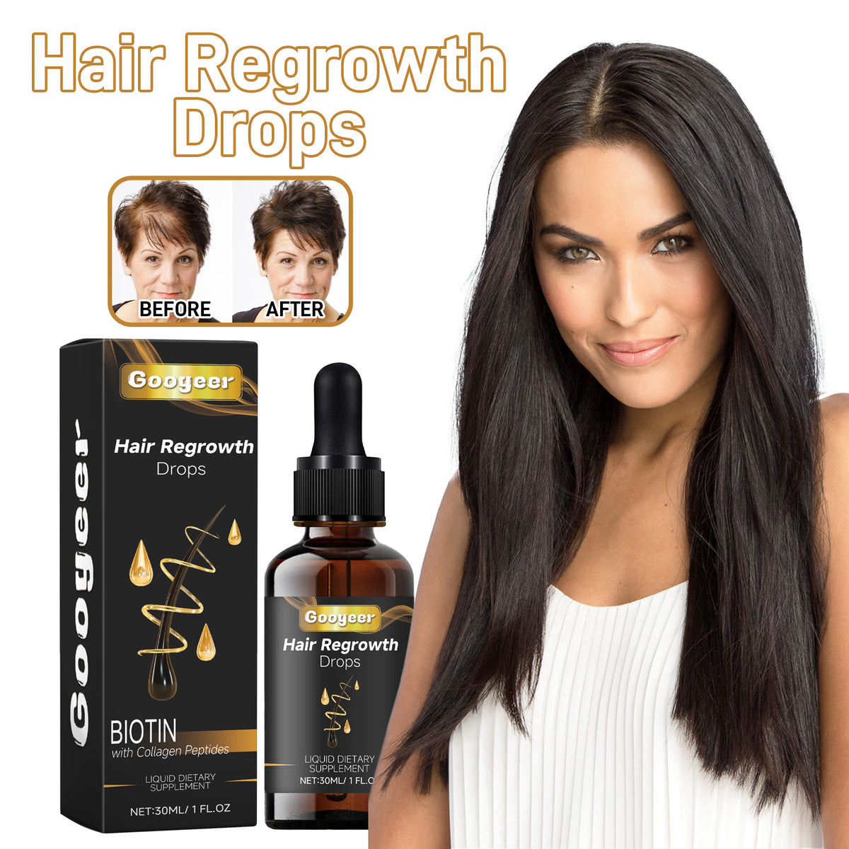 Googeer Hair Drops, Repair Dry Hair Smooth Hair Solid Hair.