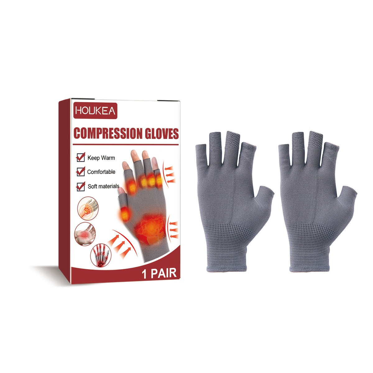 HouKea Compression Gloves for Arthritis & Joint Warmth – 1 Pair.