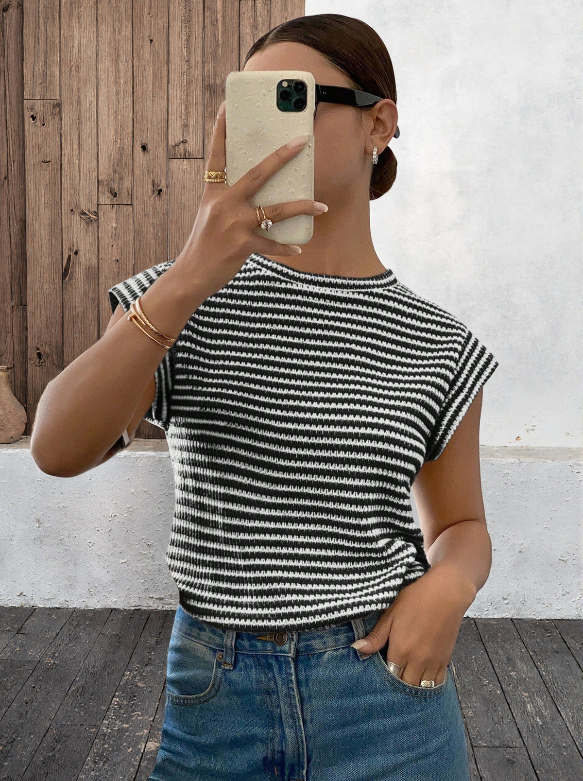 Sky Stripe Cotton Tee
