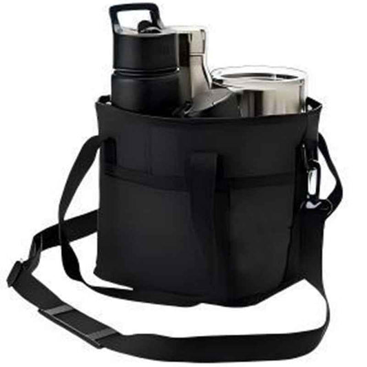 4-Compartment Leakproof Drink Carrier Bag – Adjustable Strap Beverage Holder for Car & Travel.