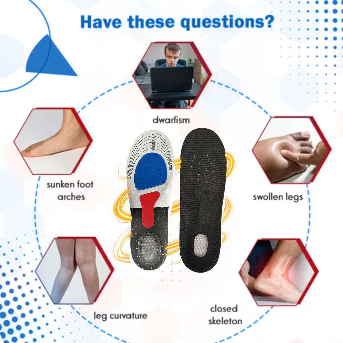 Arch Support Height-Boosting Insoles – Non-Slip & Breathable.
