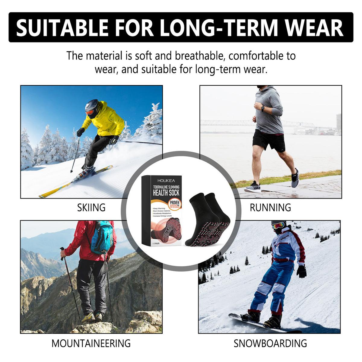 HouKea Tourmaline Slimming Health Socks – Acupressure & Reflexology.