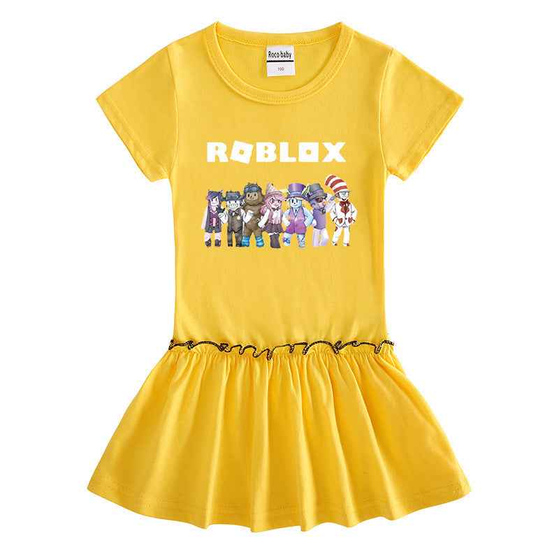 Girls' Cotton Short Sleeve Dress – Light & Comfortable.