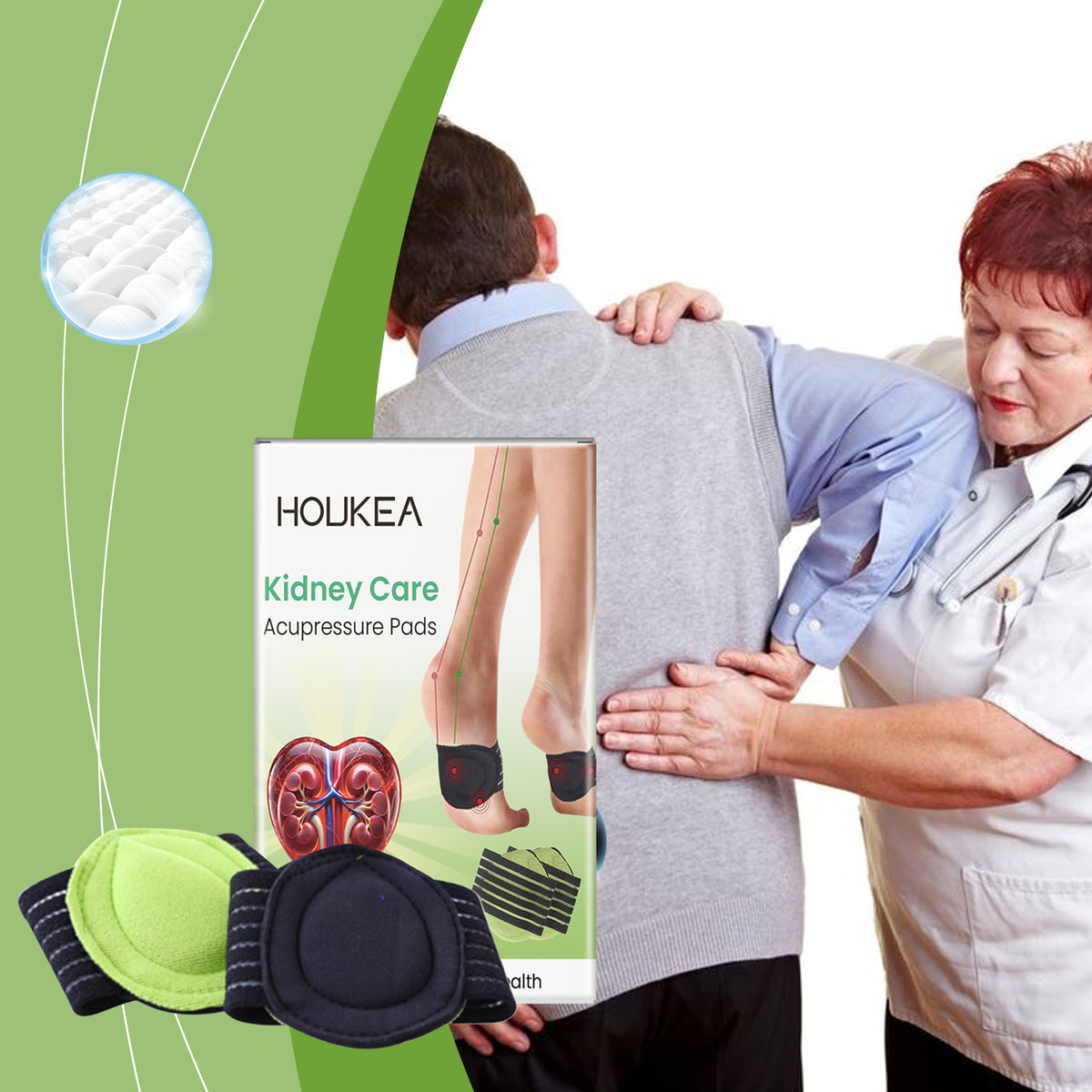 HouKea Kidney Care Acupressure Foot Pads.