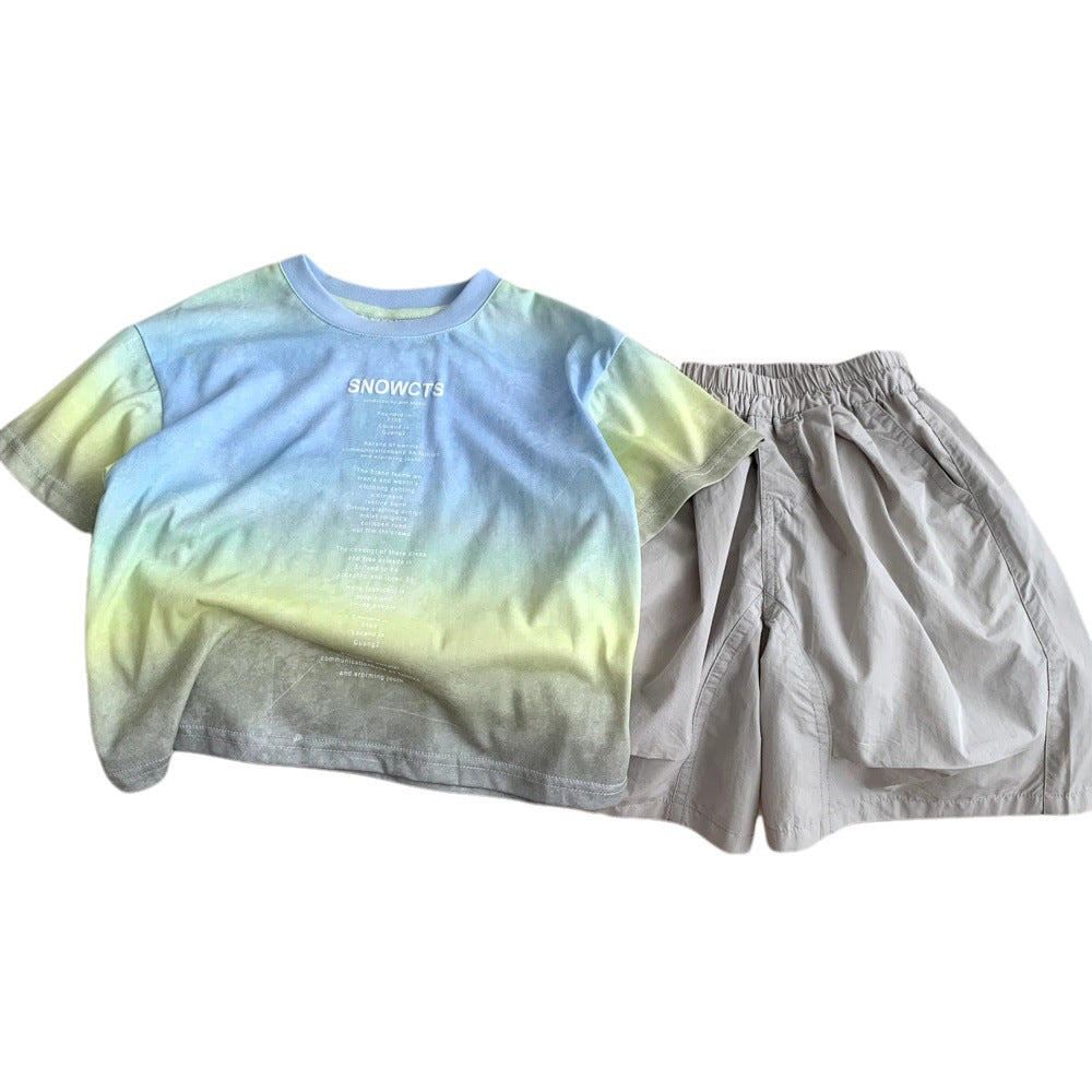 Children's Summer Sports Shorts Outfit Set.