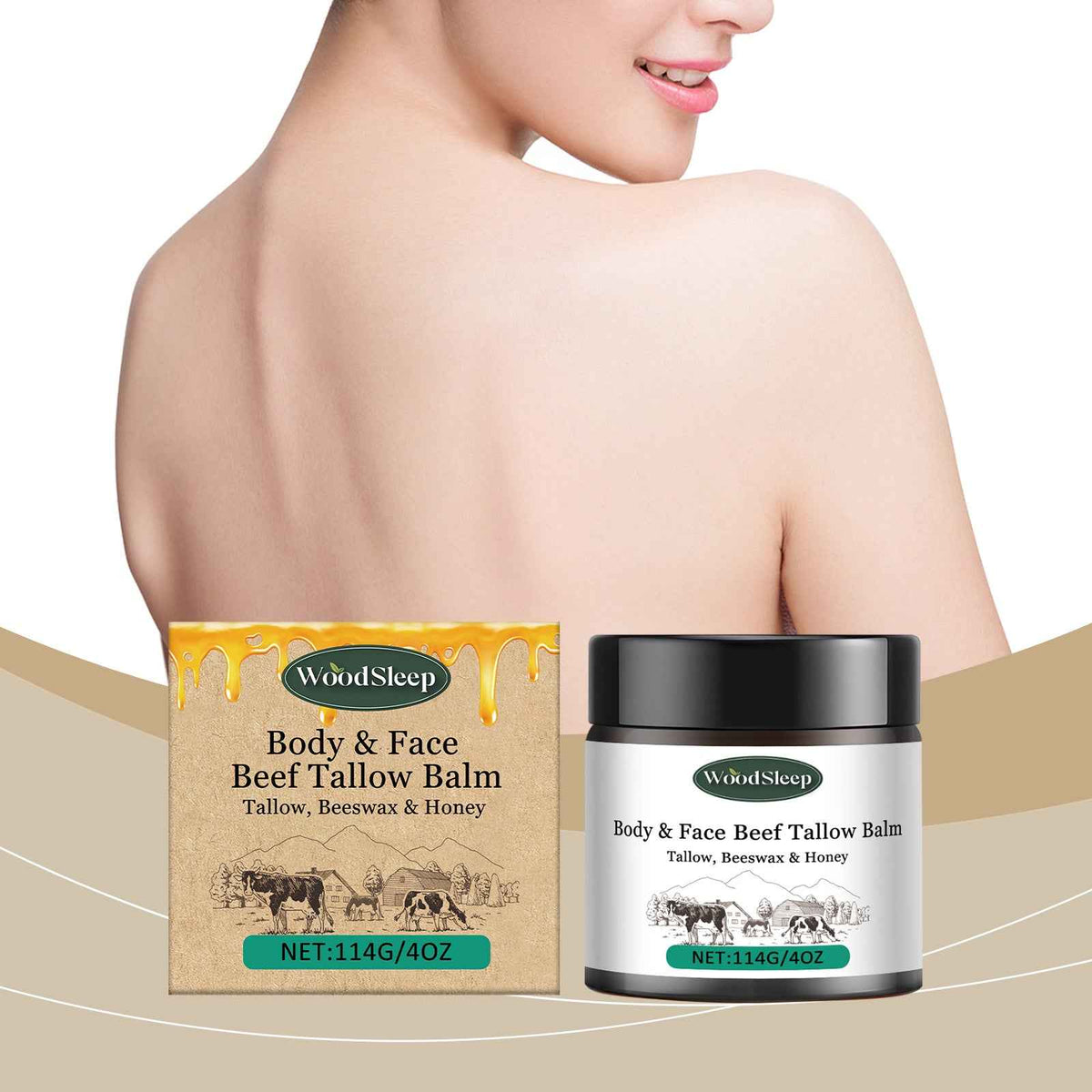 WoodSleep Beef Tallow Body & Face Balm – Deep Skin Nourishment.