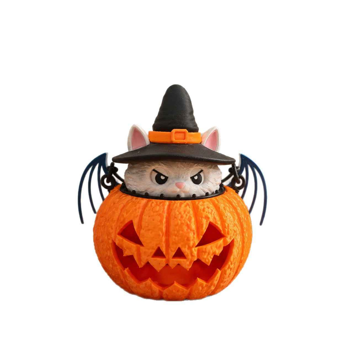 Halloween 3D Printed LED Desk Lamp | Cat Pumpkin Bat.