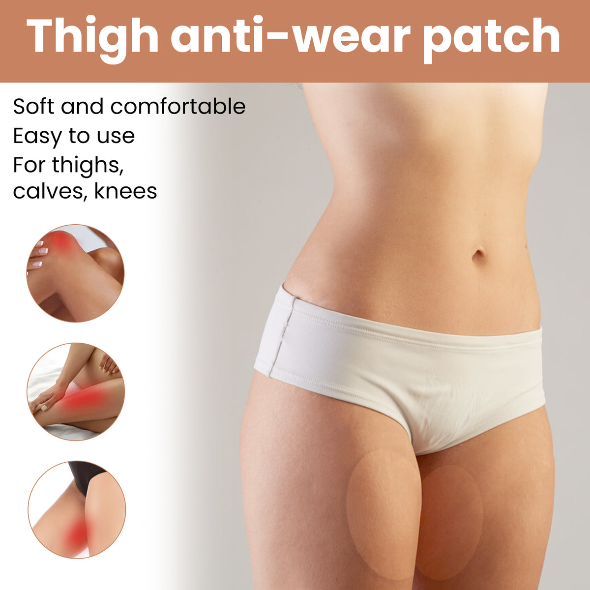 EELHOE Thigh Anti-Wear Adhesive Invisible Non-Trace Anti-Friction High Elastic Anti-Wear Adhesive For Inner Thigh And Lower Leg.