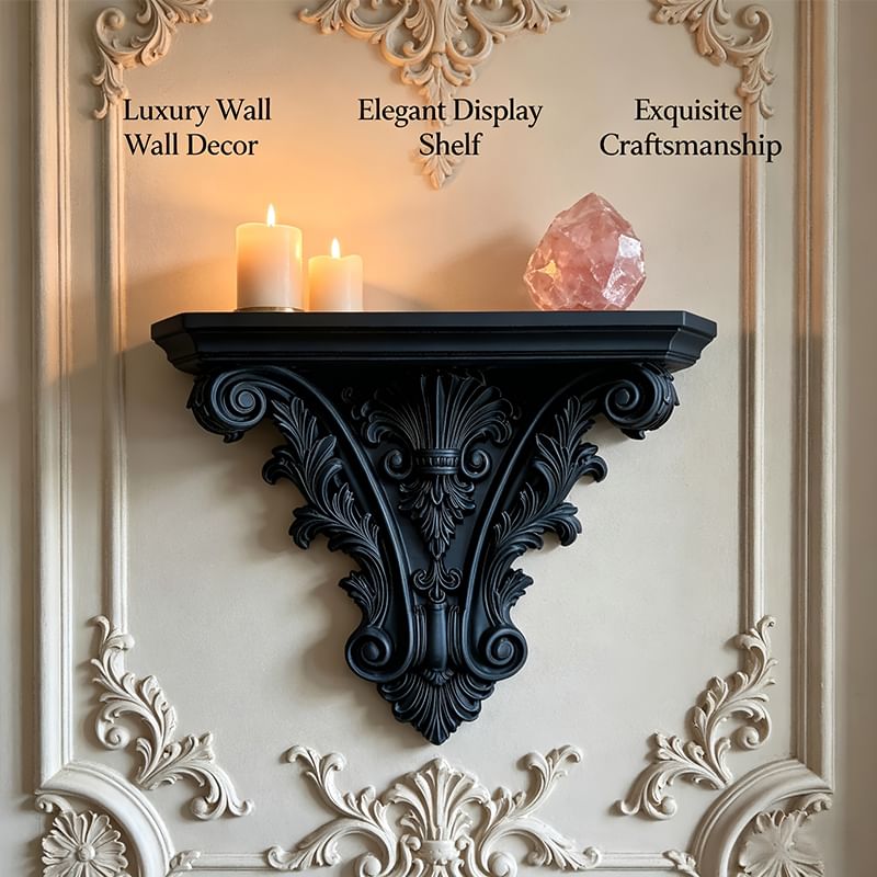 Gothic 3D Carved Floating Wall Shelf.