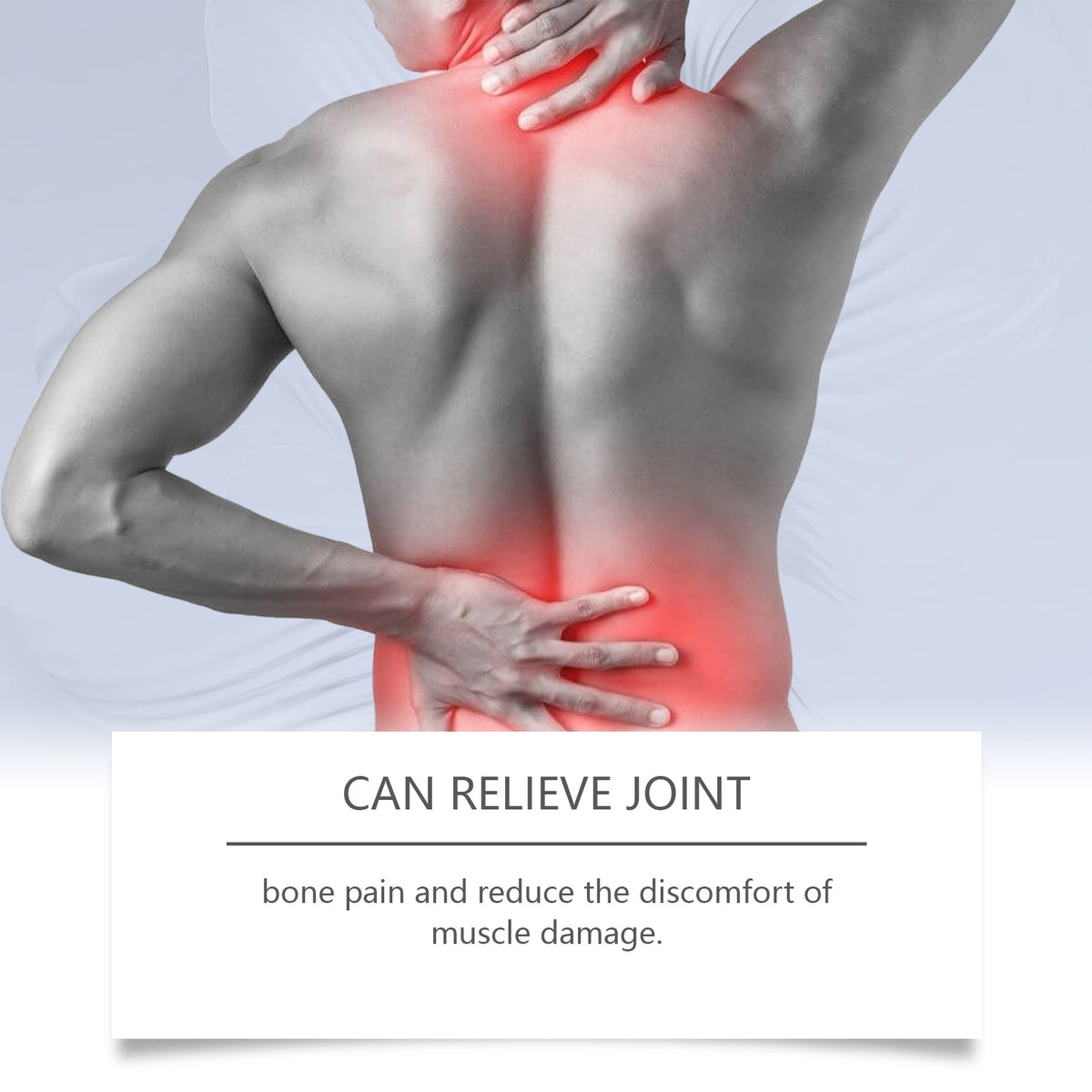Wiyun Joint Relief Cream shown in a promotional graphic of a man rubbing his lower back and neck