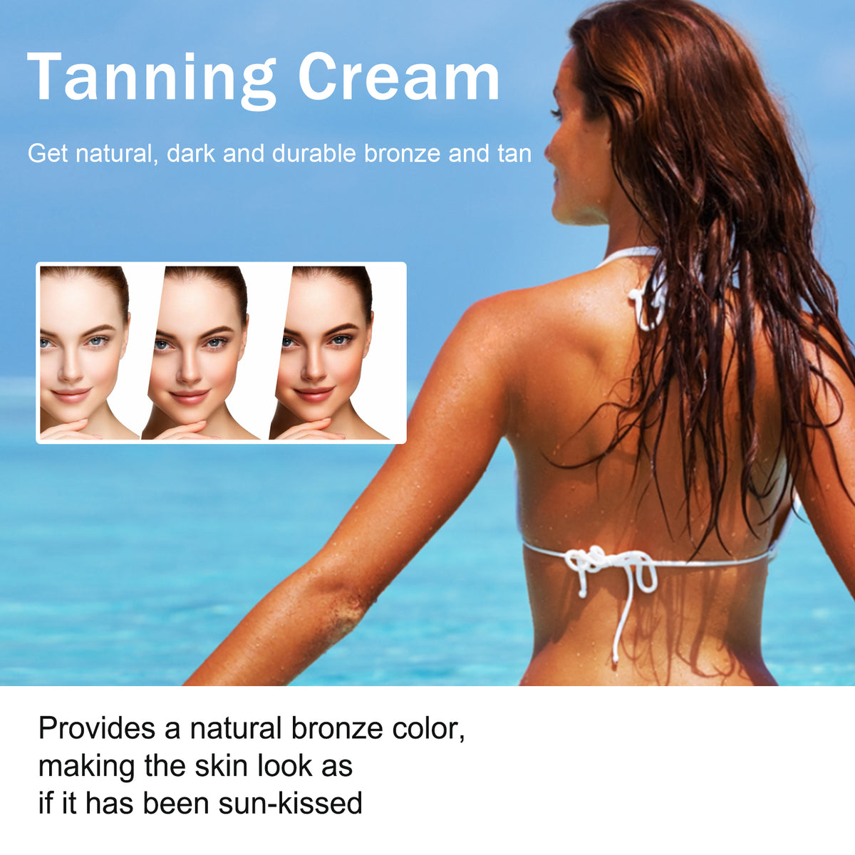 EELHOE Tanning Cream, Outdoor Beach Tanning Help Wheat Tan Moisturizing Black Lotion