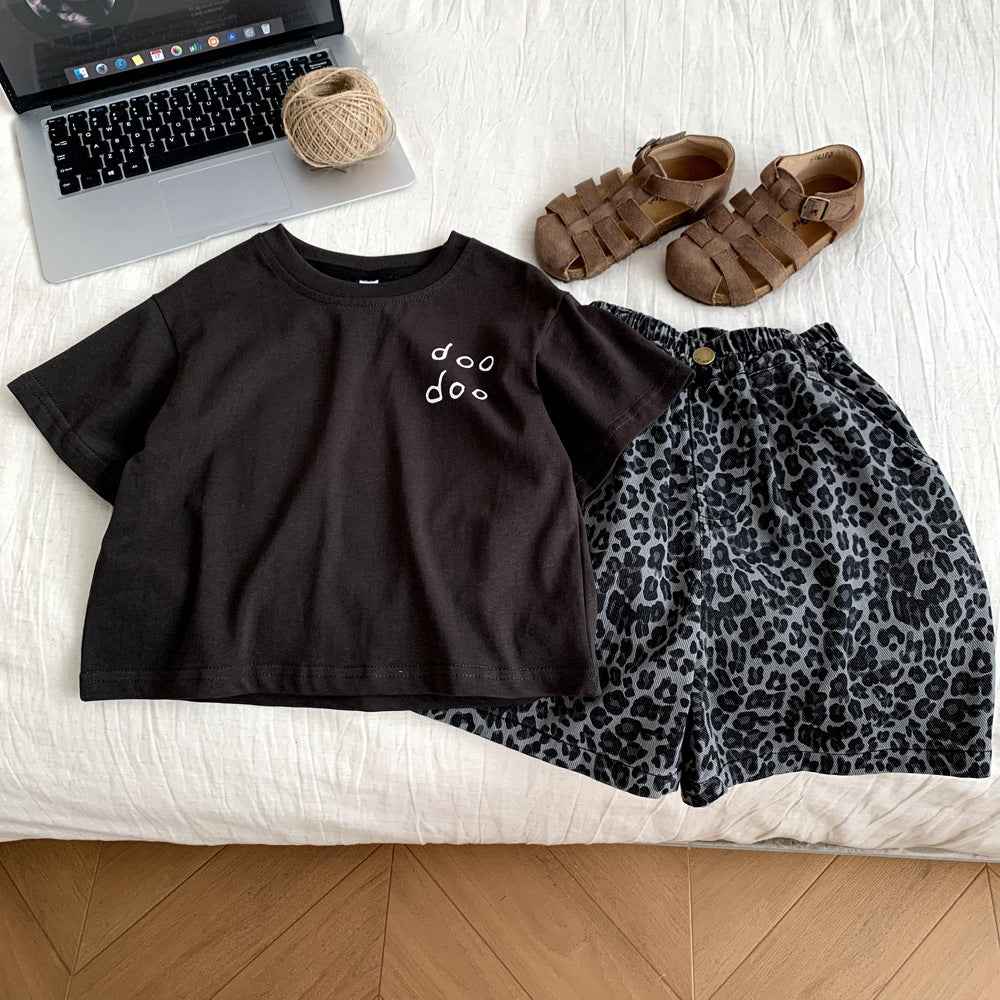 Children's Summer Short Sleeve & Shorts Two-Piece Set.