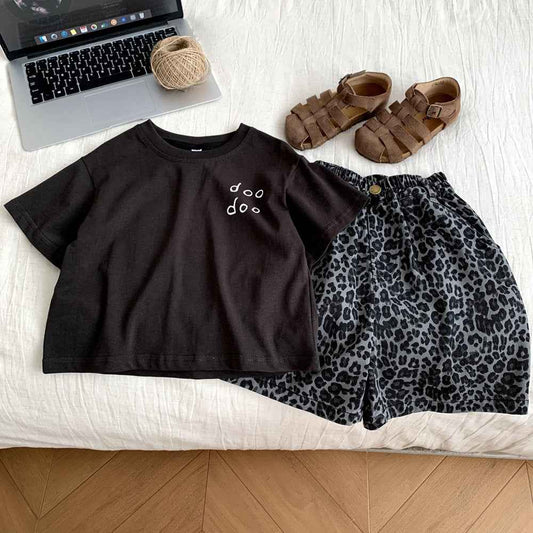 Children's Summer Short Sleeve & Shorts Two-Piece Set.