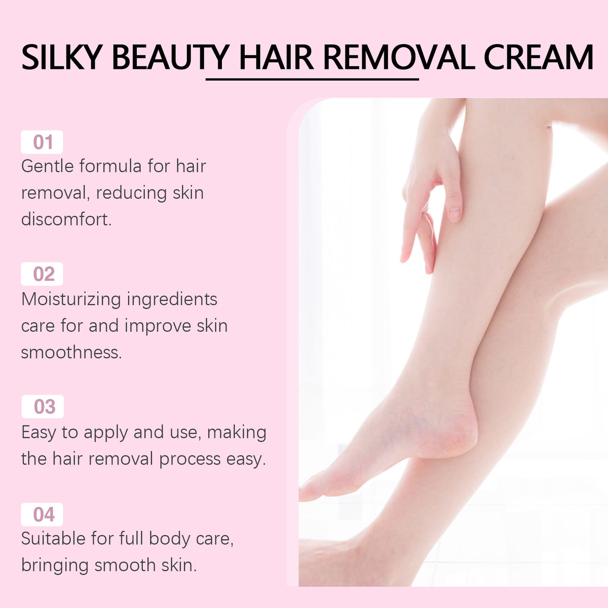 Oceaura Silky Hair Removal Cream for Leg Hair and Whole Body Care