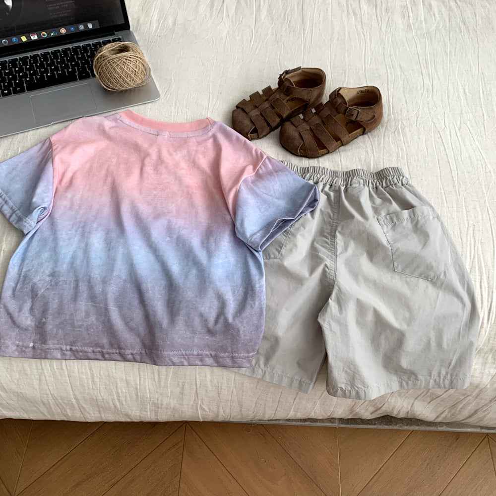 Children's Summer Sports Shorts Outfit Set.