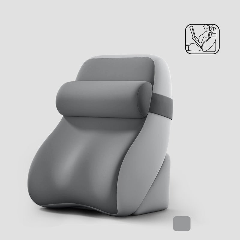 Ergonomic Back Support & Neck Roll Cushion Set – PU Leather.