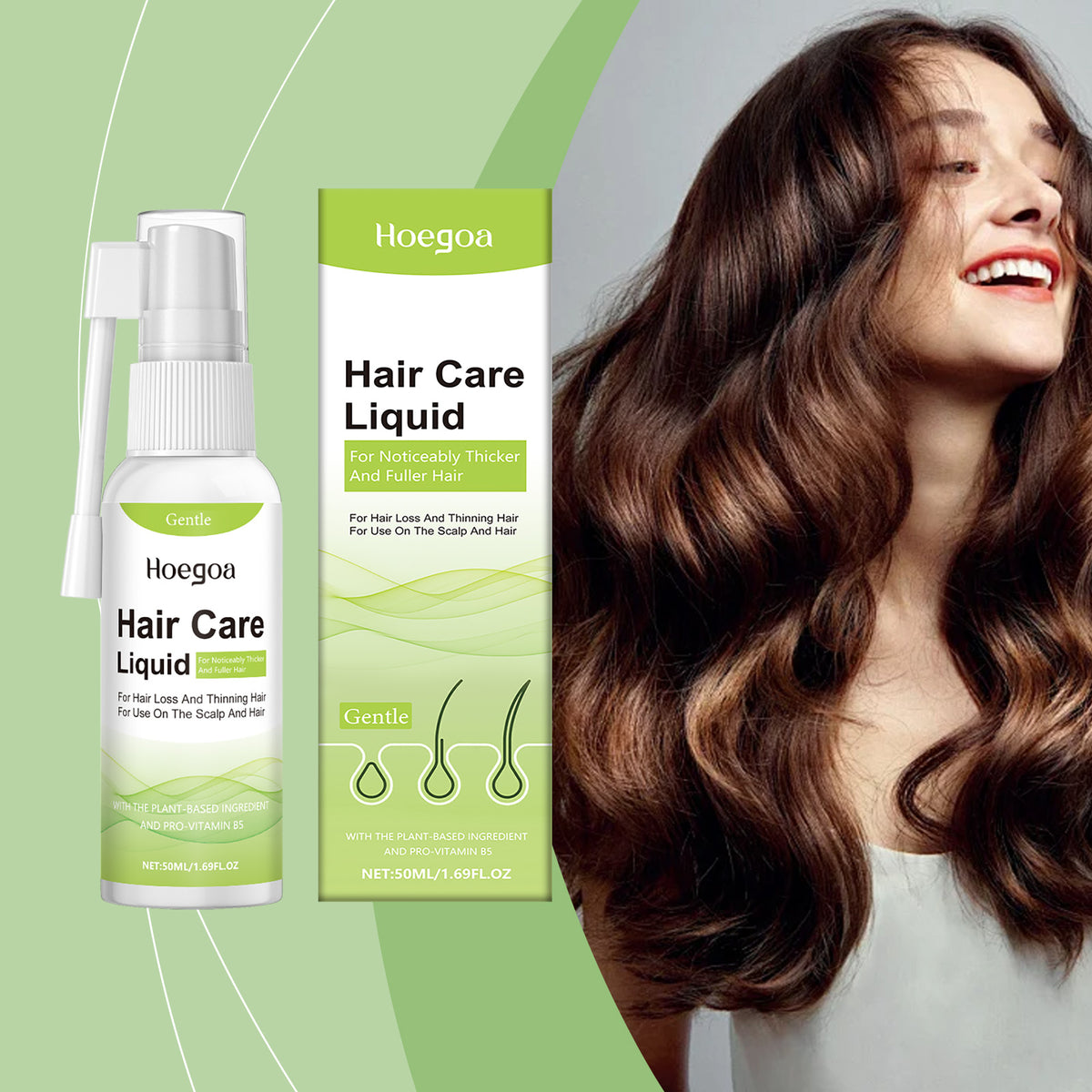 Hoegoa Hair Treatment Spray, Gentle, Soft, Plump And Moisturizing Hair Care Massage Treatment Spray