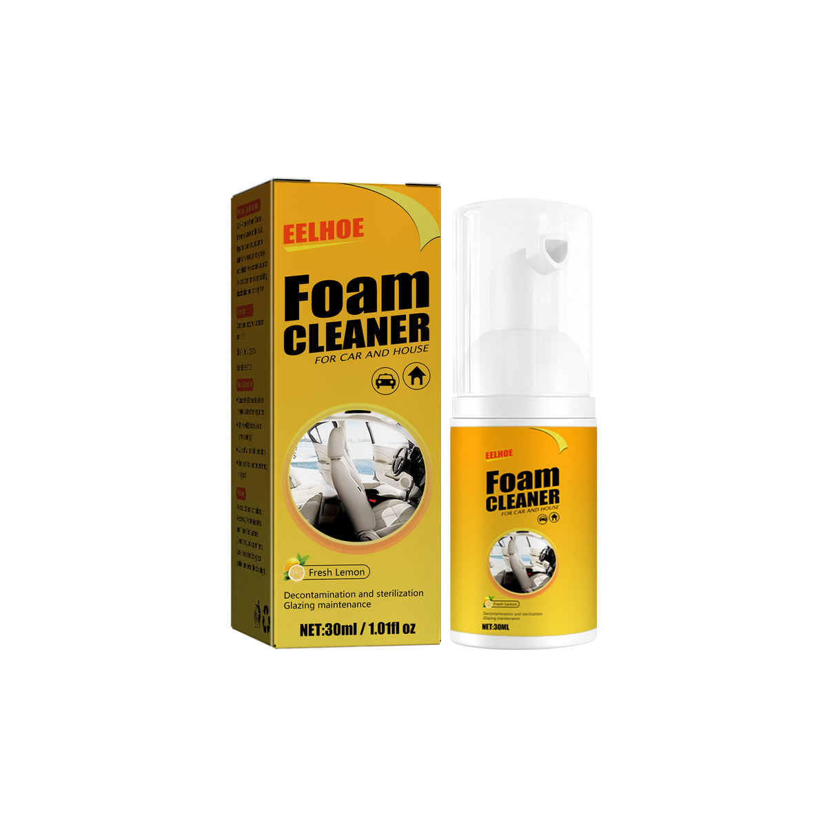 Automotive Steering Wheel Foam Cleaner, Leather Seat Supplies Decontamination Multi-Functional Interior Cleaner.