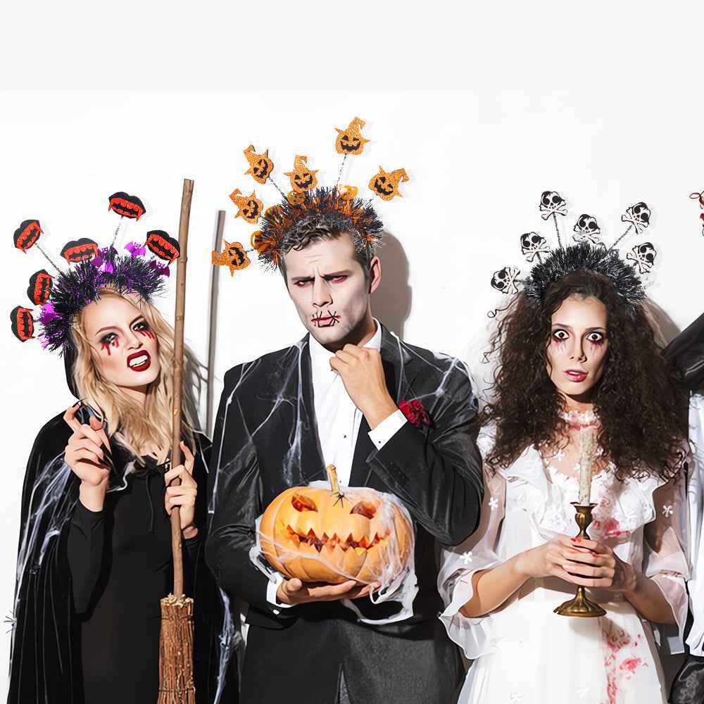 Halloween Costume Headbands – 8 Styles (Skulls, Spiders, Pumpkins & More).