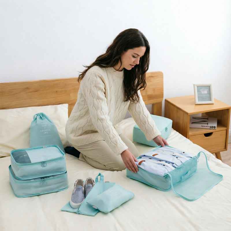 7PCS Packing Cubes for Suitcase – Travel Organizer & Storage Bag Set, Luggage Essentials.