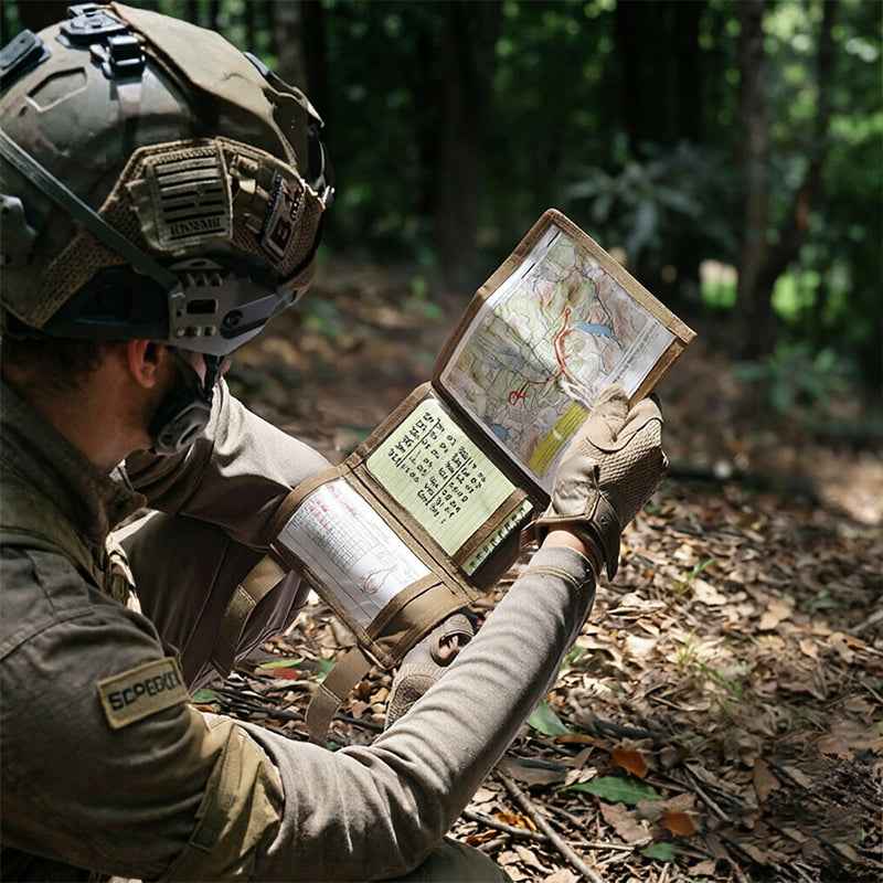 Tactical Arm Map Holder – Military Wrist Sleeve for Maps, Cards & Notes, Ideal for Range & Field Use.