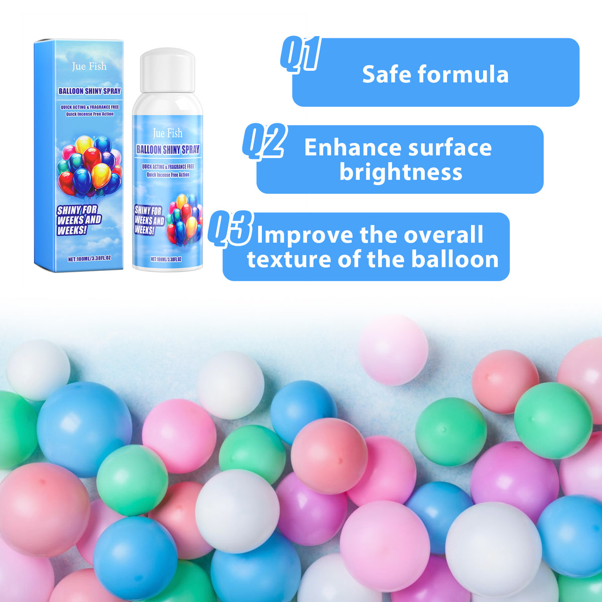 Balloon Shiny Spray, Anti-Oxidation To Maintain The Brightness Of The Balloon Surface Scene Decoration Supplies.