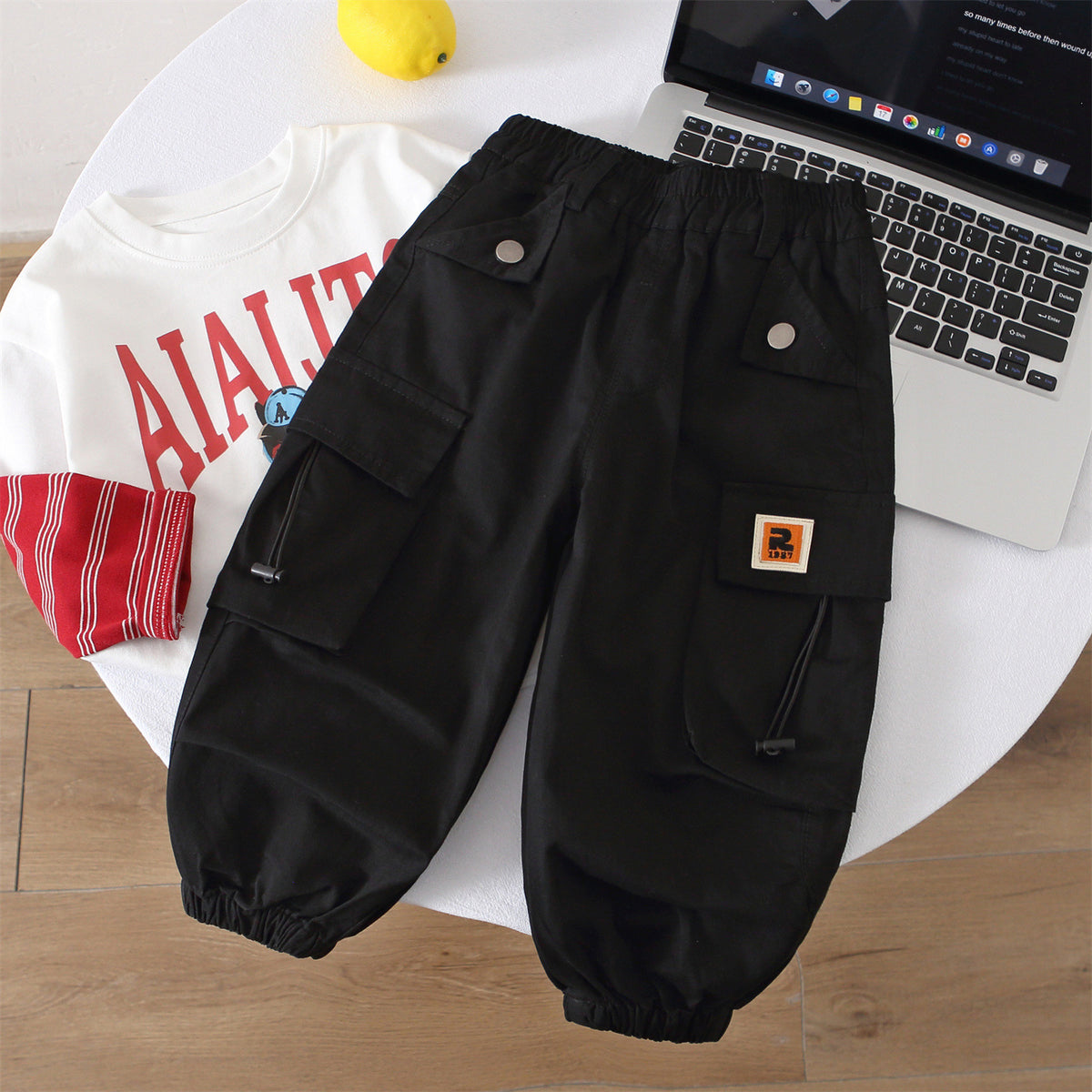 Boys' Autumn Cargo Jogger Pants Casual Trendy Kids Trousers