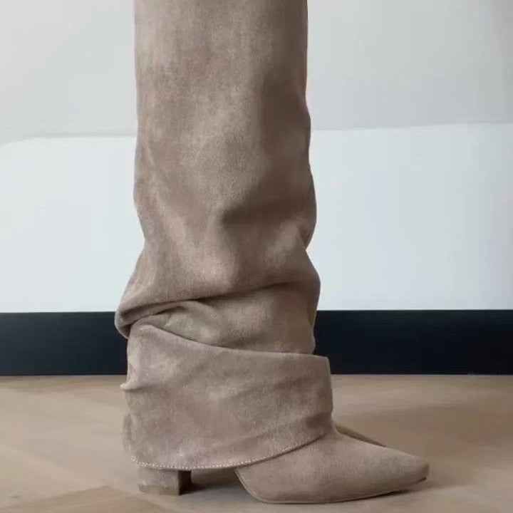 Women's Chunky Heel Mid-Calf Boots.