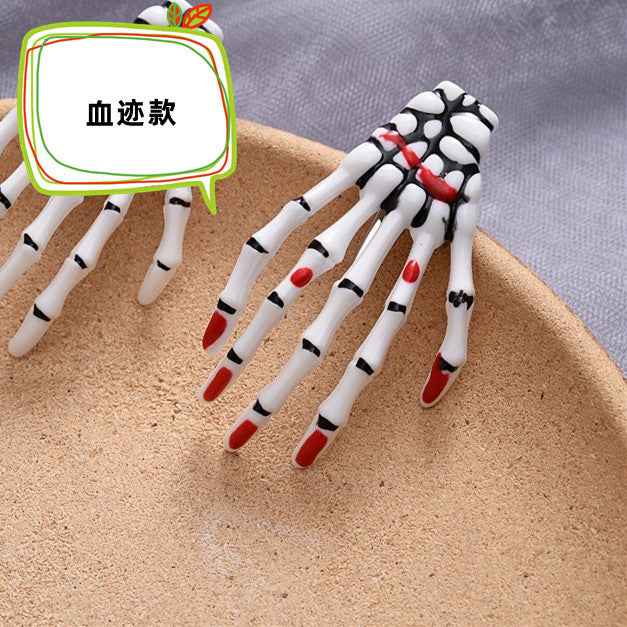 Glow-in-the-Dark Halloween Hand Bone Hair Clip.