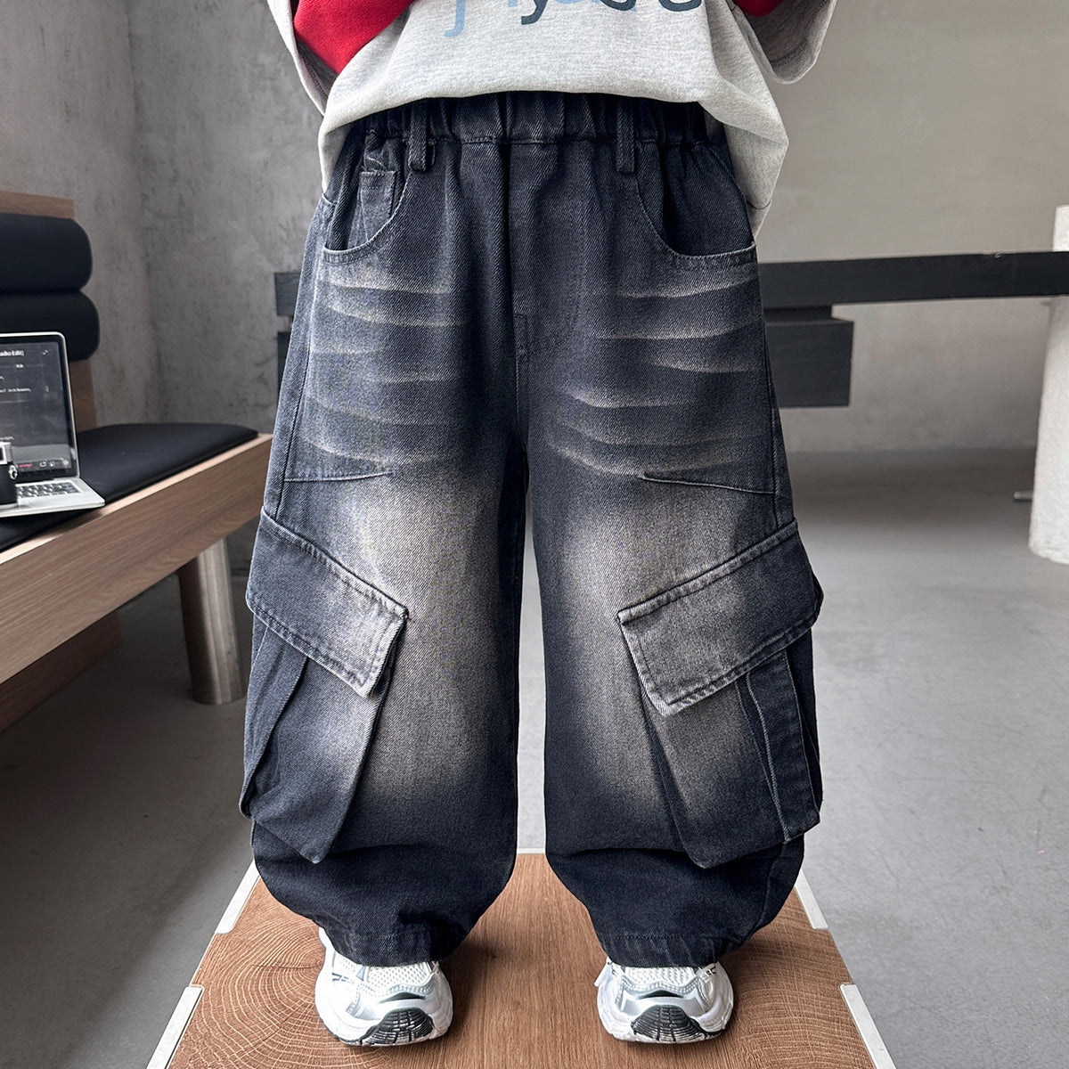 Style Boys' Cargo Denim Pants