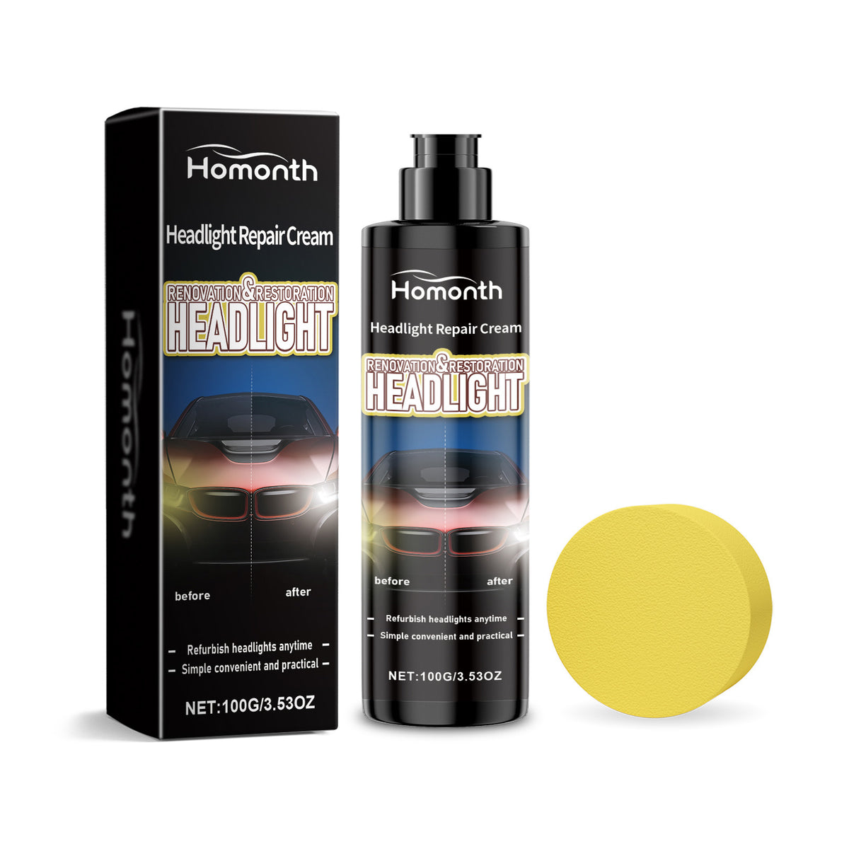 Automotive Headlight Repair Paste, Fill Scratches Repair Wear Lamps Care Maintenance Lamp Supplies.