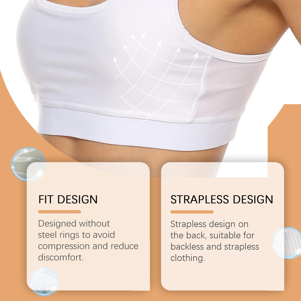 HouKea Adhesive Invisible Push-Up Bra Cups – 1 Pair.