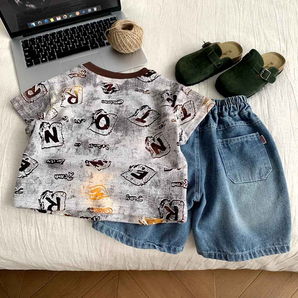 Women's Summer Short Sleeve Two-Piece Set.