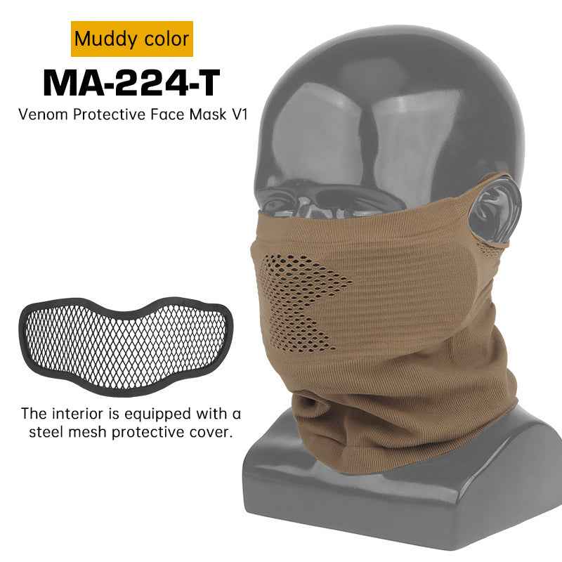 Venom Tactical Balaclava Neck Gaiter with Steel Mesh Face Guard.