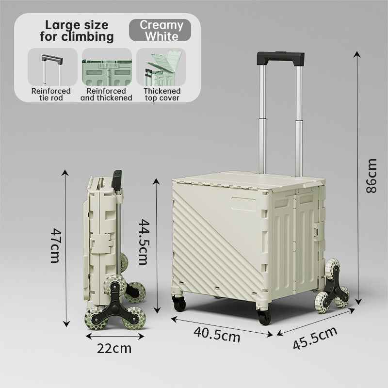 Folding Utility Cart with Lid – Rolling Storage Wagon for Shopping, Travel & Outdoor Activities.
